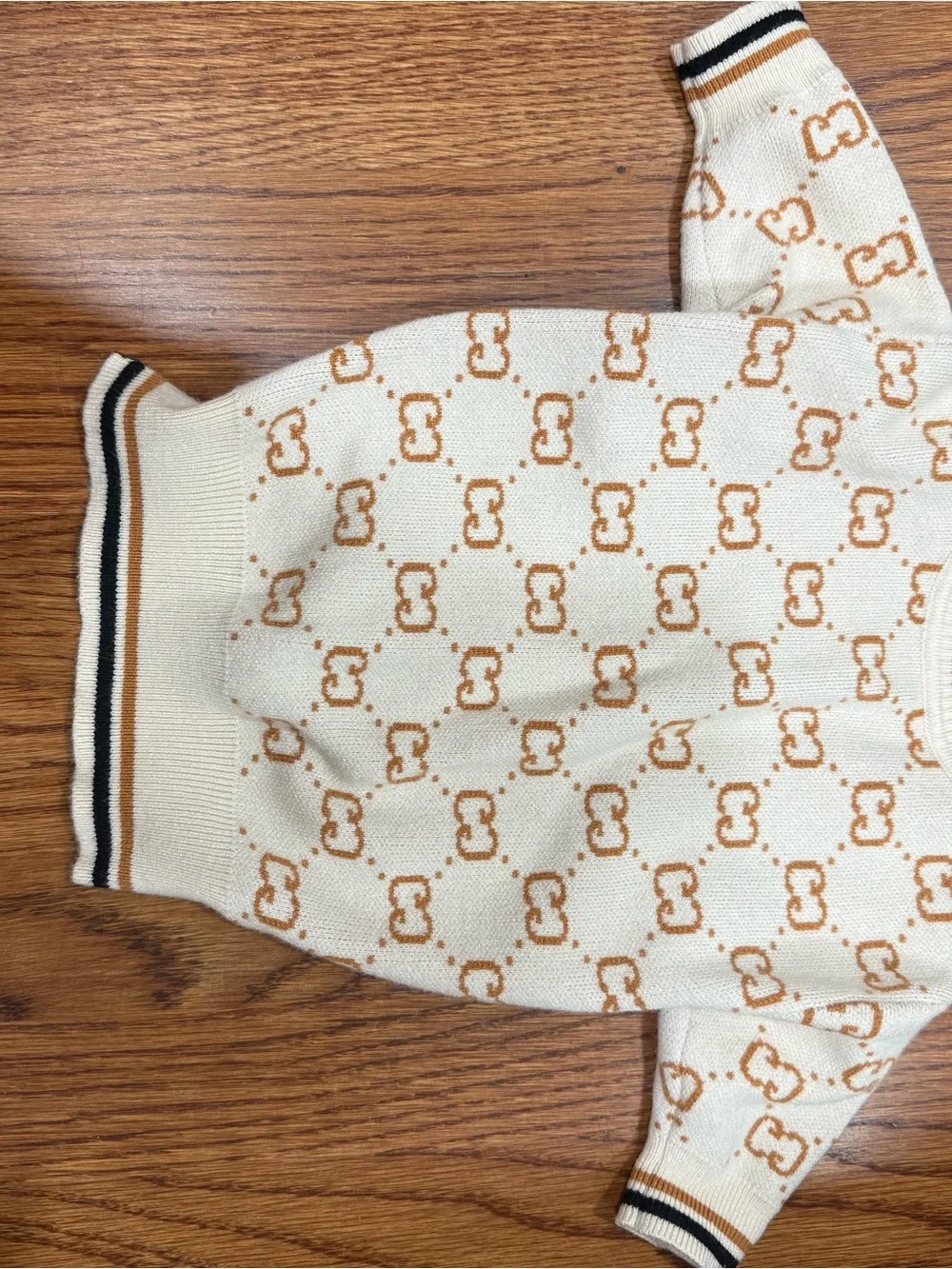 Pet luxury knit monogram cardigan